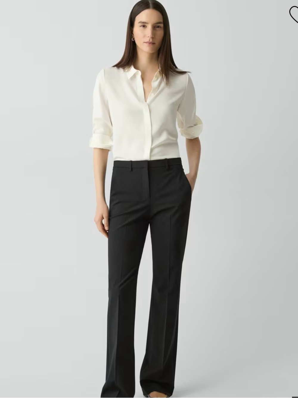 Theory Sz 00 Classic Black Straight-Leg Pants Classic & Classy